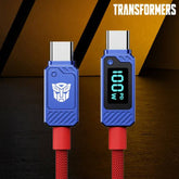 Transformers TF-A18 Type-C to Type-C PD Fast Charging Data Cable (60W / 100W, 1M, Digital Display)